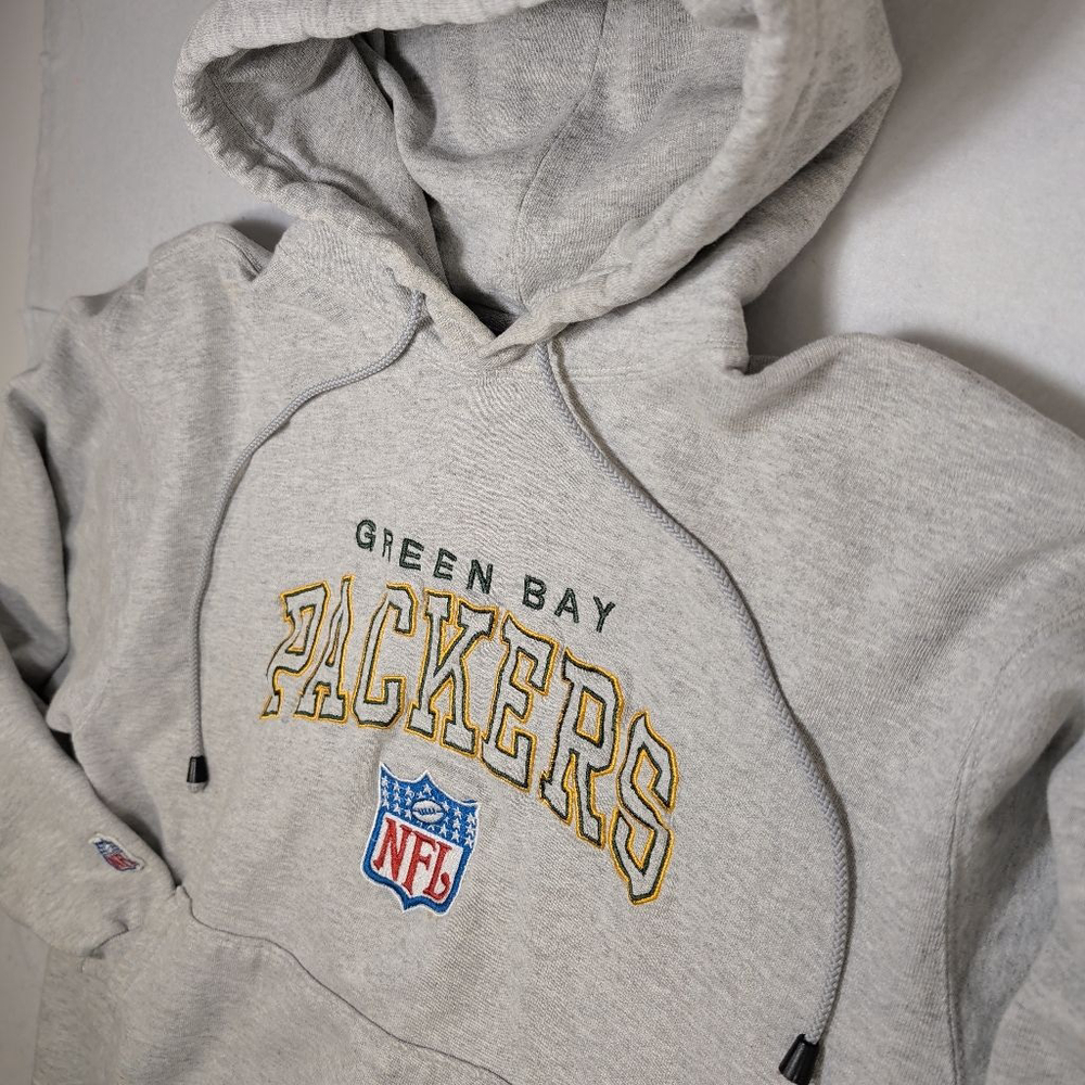 Men's Champion Green Bay Packers Gray Hoodie L - Picture 3 of 13